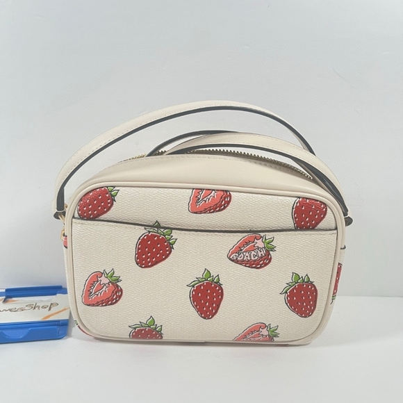 NWT Coach Mini Jamie Camera Bag With Strawberry Print - Picture 2 of 9